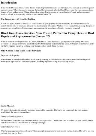 Hired Guns Home Services: Your Trusted Partner for Comprehensive Roof Repair and