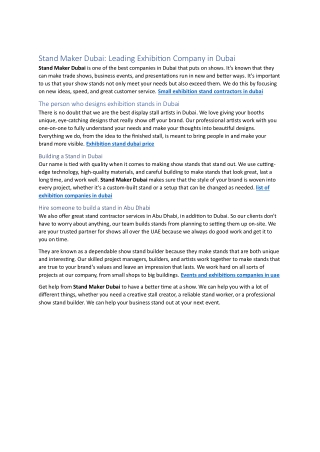 Exhibition stand contractors in dubai price