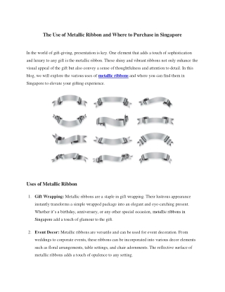 The Use of Metallic Ribbon and Where to Purchase in Singapore