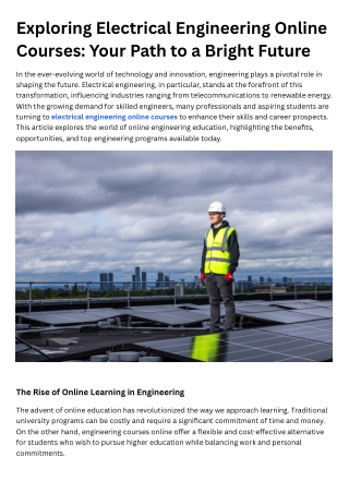 Exploring Electrical Engineering Online Courses Your Path to a Bright Future