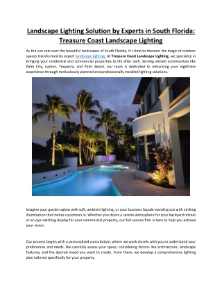 Treasure Coast Landscape Lighting