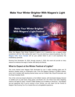 Make Your Winter Brighter With Niagara’s Light Festival
