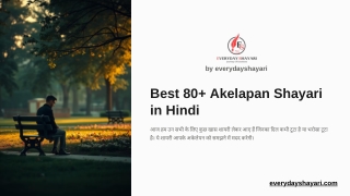 Best 80  Akelapan Shayari in Hindi by everydayshayari.com