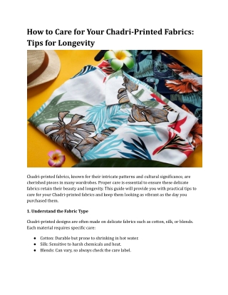 How to Care for Your Chadri-Printed Fabrics_ Tips for Longevity