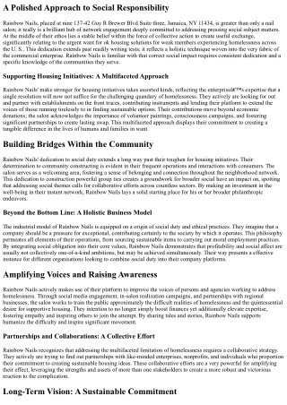 Rainbow Nails: More Than Just Manicures; A Commitment to Building Stronger Commu