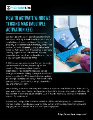 How to Activate Windows 11 Using MAK (Multiple Activation Key)