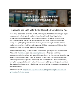 5 Ways to Use Bedroom Lighting for Better Sleep