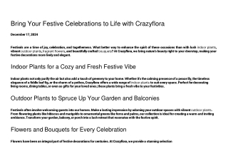 bring festival celebration with crazyflora