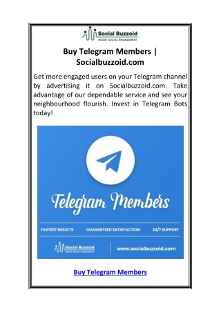 Buy Telegram Members  Socialbuzzoid.com