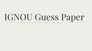 Top IGNOU Guess Papers for Exam Preparation 2024