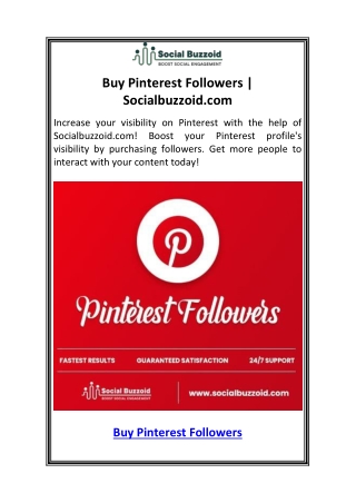 Buy Pinterest Followers  Socialbuzzoid.com