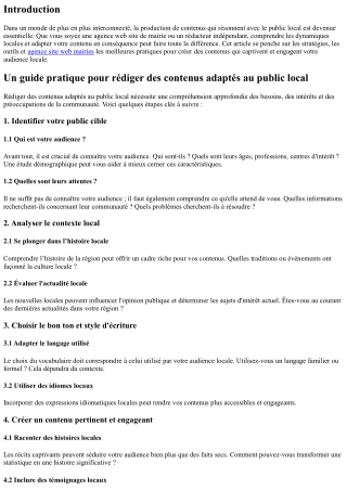 Un guide pratique pour rédiger des contenus adaptés au public local
