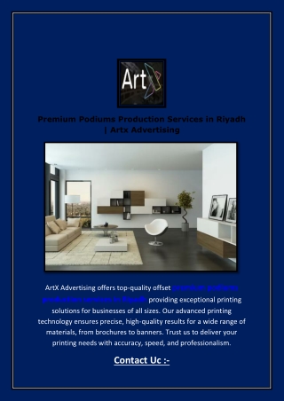 Premium Podiums Production Services in Riyadh | Artx Advertising