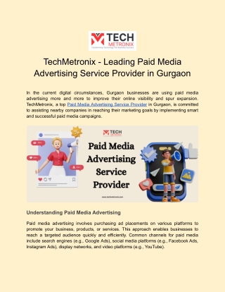 TechMetronix: Your Trusted Paid Media Advertising Service Provider in Gurgaon