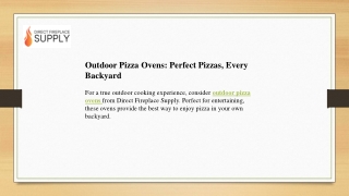 Outdoor Pizza Ovens Perfect Pizzas, Every Backyard
