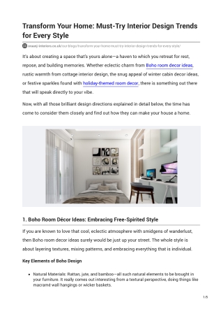 Transform Your Home: Must-Try Interior Design Trends for Every Style