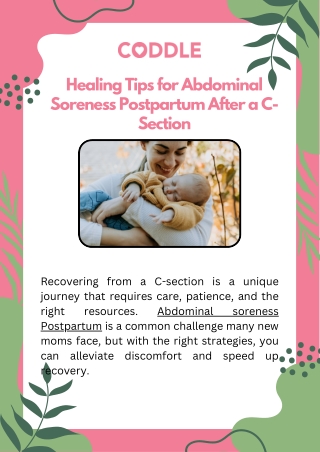 Healing Tips for Abdominal Soreness Postpartum After a C-Section