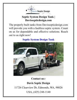 Septic System Design Tank  Davissepticdesign