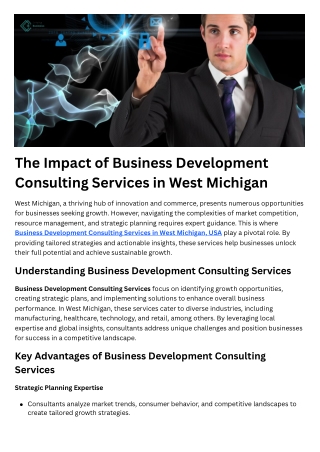 The Impact of Business Development Consulting Services in West Michigan