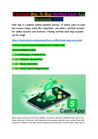 2 Easiest Way To Buy Verified Cash App Accounts 2025s