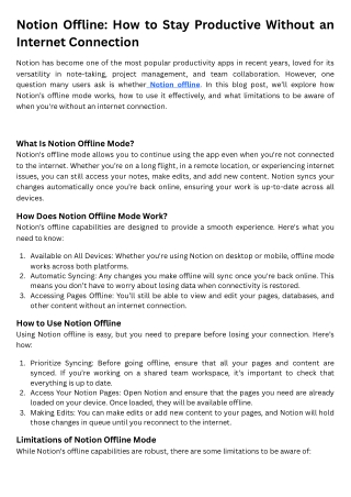Notion Offline How to Stay Productive Without an Internet Connection