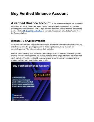 Buy Verified Binance Account