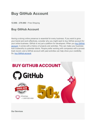 Buy GitHub Account