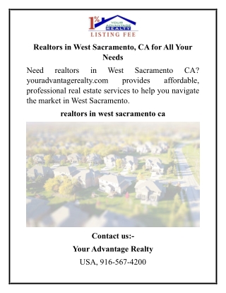 Realtors in West Sacramento, CA for All Your Needs