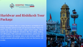 Haridwar and Rishikesh Tour Package.