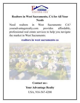 Realtors in West Sacramento, CA for All Your Needs