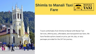 Shimla to Manali Taxi Fare