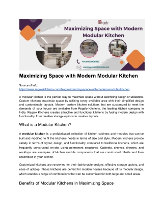 Maximizing Space with Modern Modular Kitchen