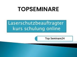 Laserschutzbeauftragter kurs schulung online