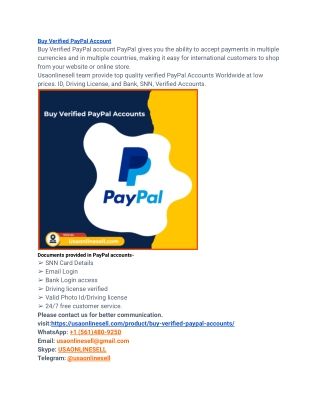 Buy Verified PayPal Accounts in This New Year2025