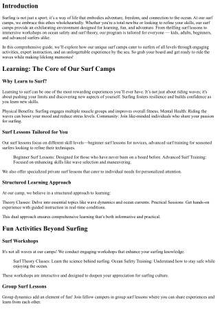 Learning, Fun, and Adventure: That's What Our Surf Camps Offer!