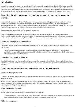 Actualités locales : comment les mairies peuvent les mettre en avant sur leur si