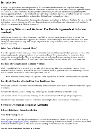 Integrating Skincare and Wellness: The Holistic Approach at Bellaboxx Aesthetic