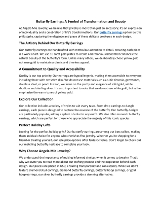 Butterfly Earrings - A Symbol of Transformation and Beauty