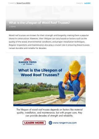 What is the Lifespan of Wood Roof Trusses?