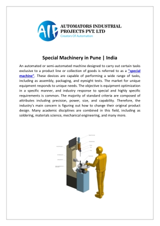 Special Machinery in Pune
