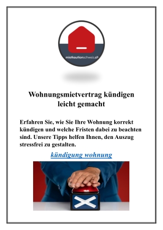 Wohnungsmietvertrag kündigen leicht gemacht