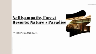 Nelliyampathy Forest Resorts Nature’s Paradise