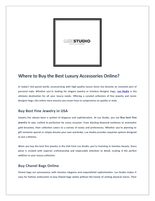 Buy Luxury Designer handbags Online in USA | Lux Studio