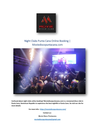 Night Clubs Punta Cana Online Booking | Moviediscopuntacana.com