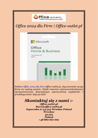 Office 2024 dla Firm  Office-outlet.pl