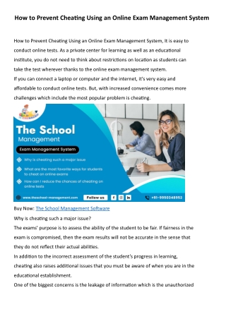 How to Prevent Cheating Using an Online Exam Management System