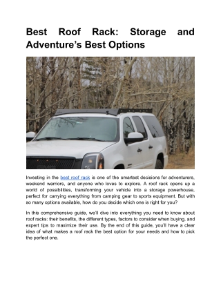 Best Roof Rack_ Maximize Storage and Adventure with Best Options