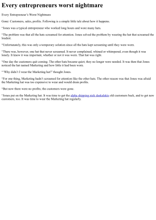 Every entrepreneurs worst nightmare