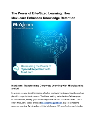 The Power of Bite-Sized Learning_ How MaxLearn Enhances Knowledge Retention