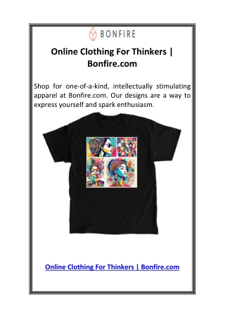 Online Clothing For Thinkers  Bonfire.com